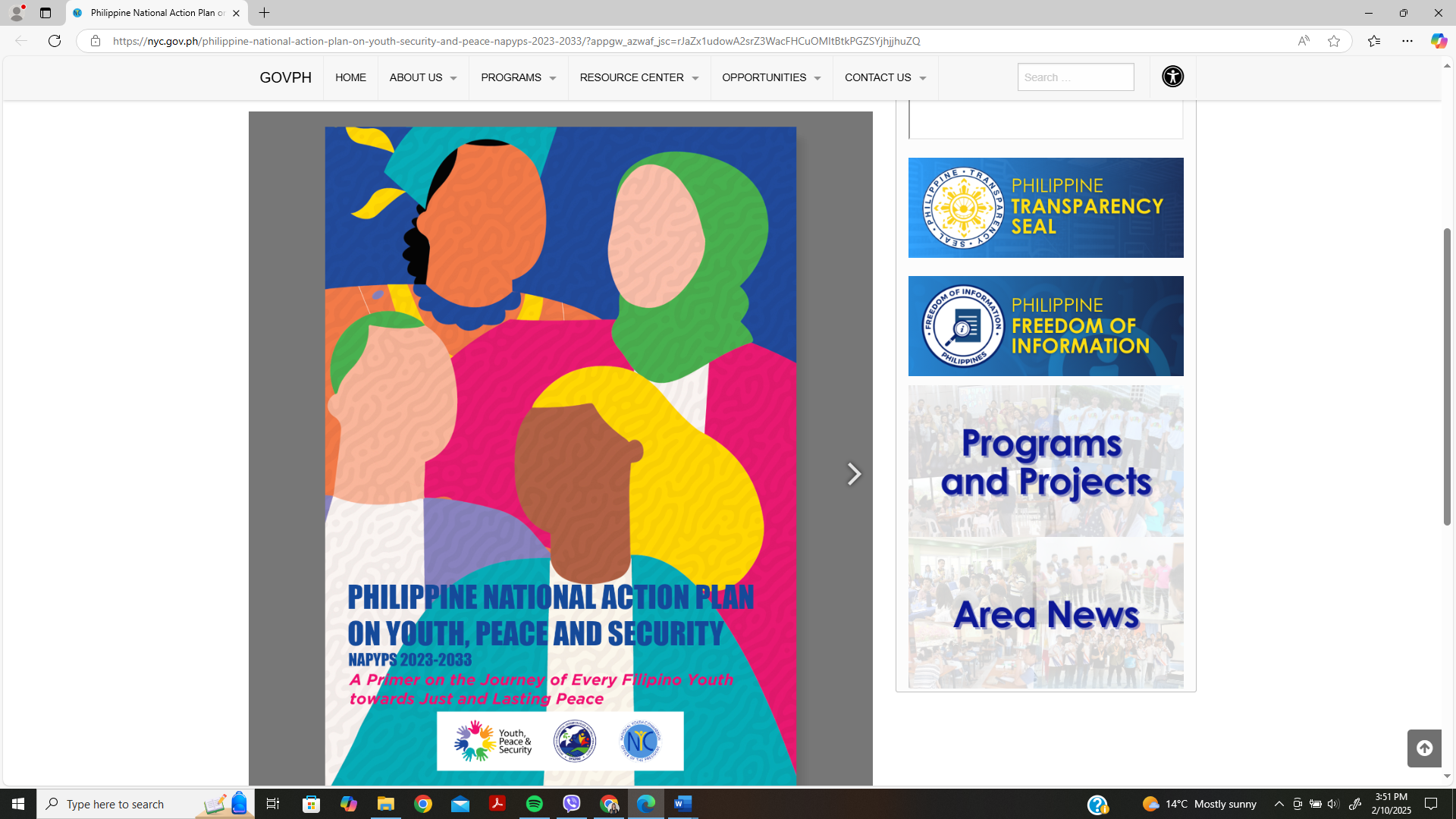 Philippine National Action Plan on Youth, Security and Peace (NAPYPS 2023-2033)